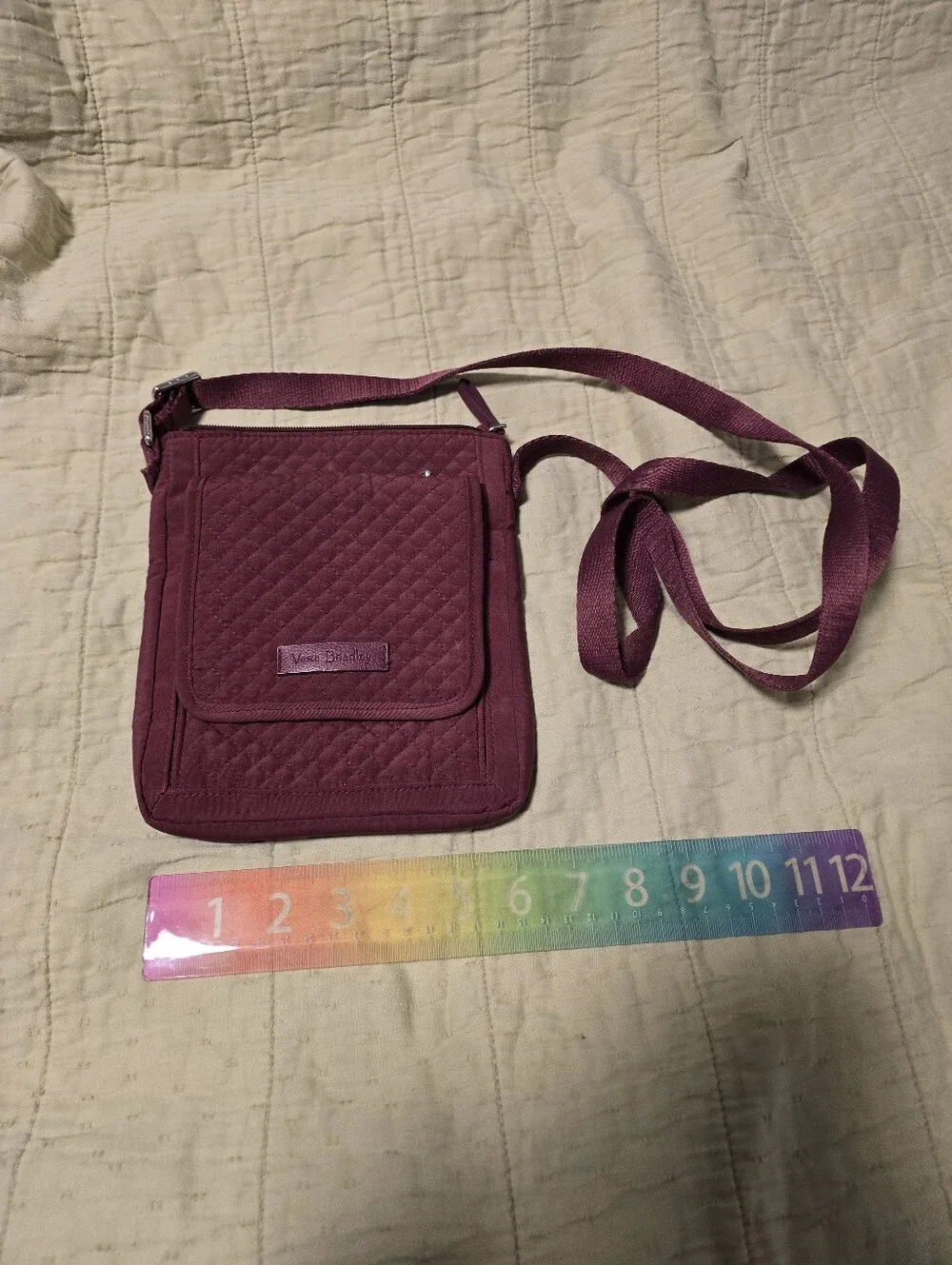 Vera Bradley Quilted Crossbody in Plum Wine